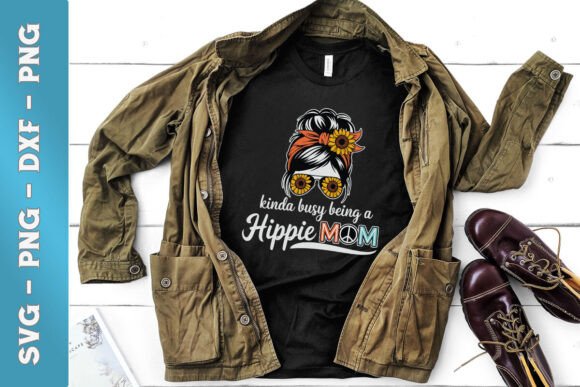 Kinda Busy Being a Hippy Mom SVG for Crafts & Graphics