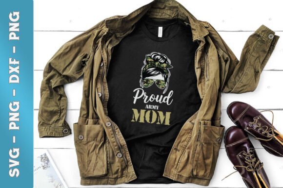 Messy Bun Army Mom SVG: Graphics for Crafts & Brands